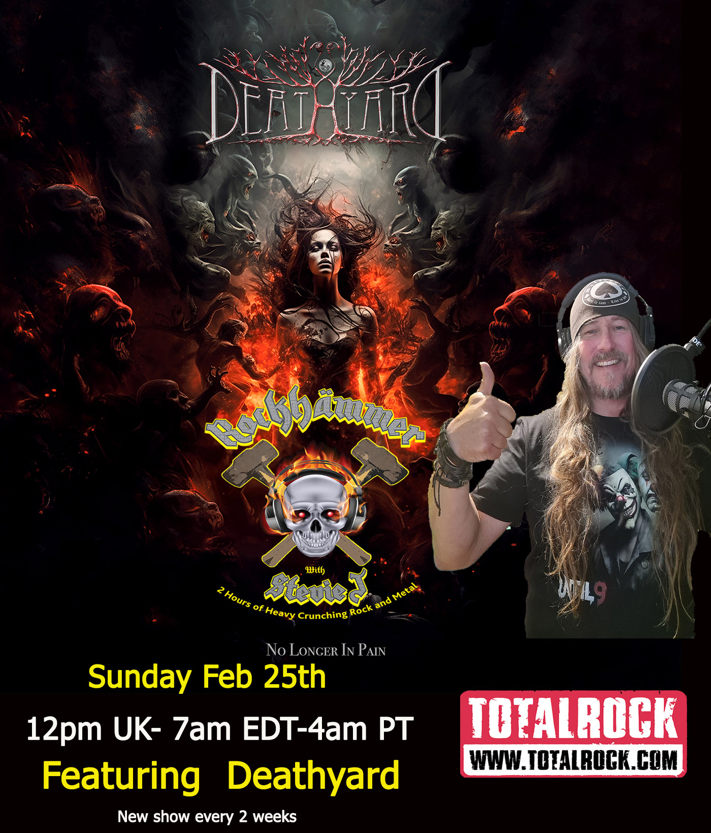 🇺🇸 Deathyard on TotalRock, Deathyard as the featured artist on the Rockhammer show hosted by Stevie J